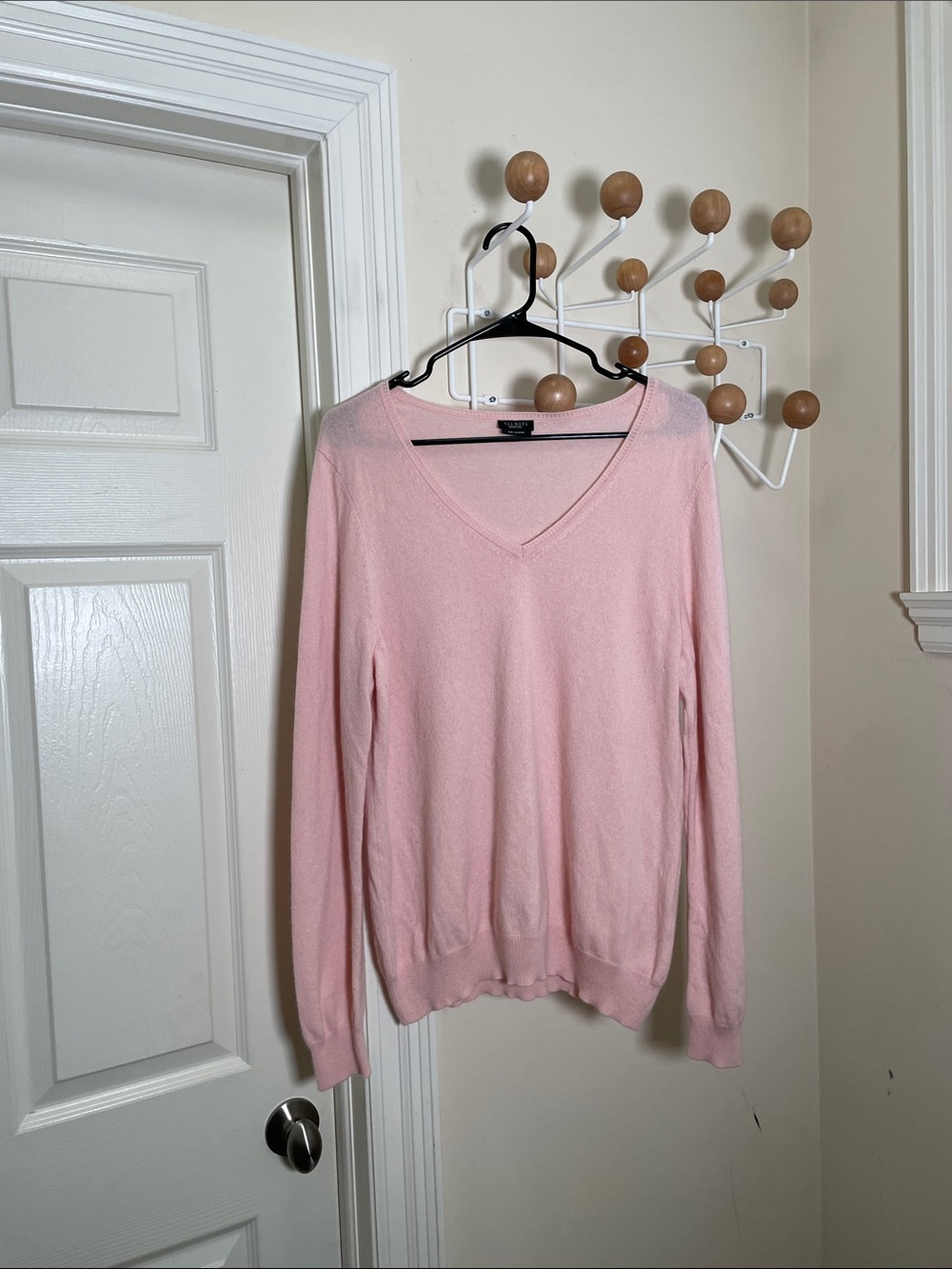 Talbots - Cashmere V-Neck Long Sleeve Sweater - Pink - M